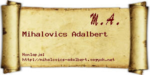 Mihalovics Adalbert névjegykártya