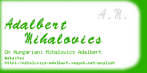adalbert mihalovics business card